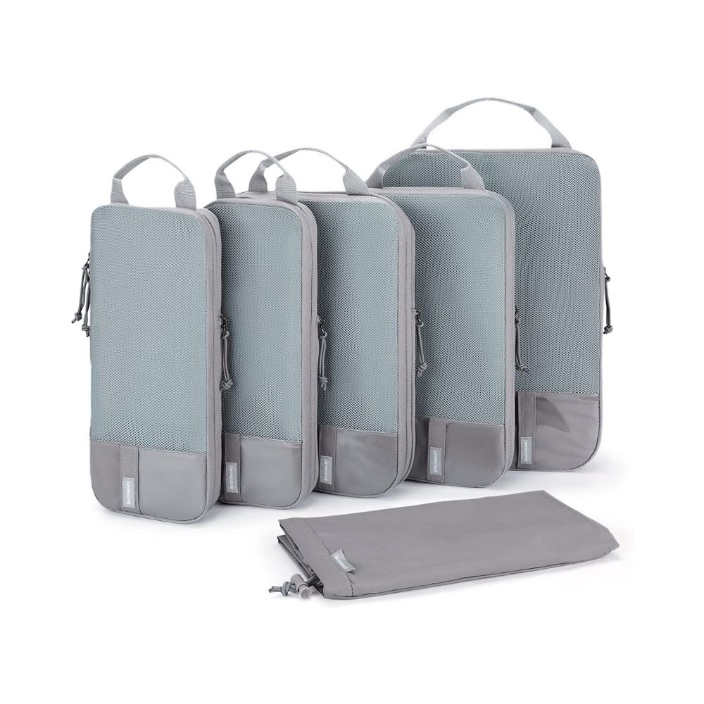 Bagsmart Organizadores de Equipaje con Compresión 6 pzs color gris