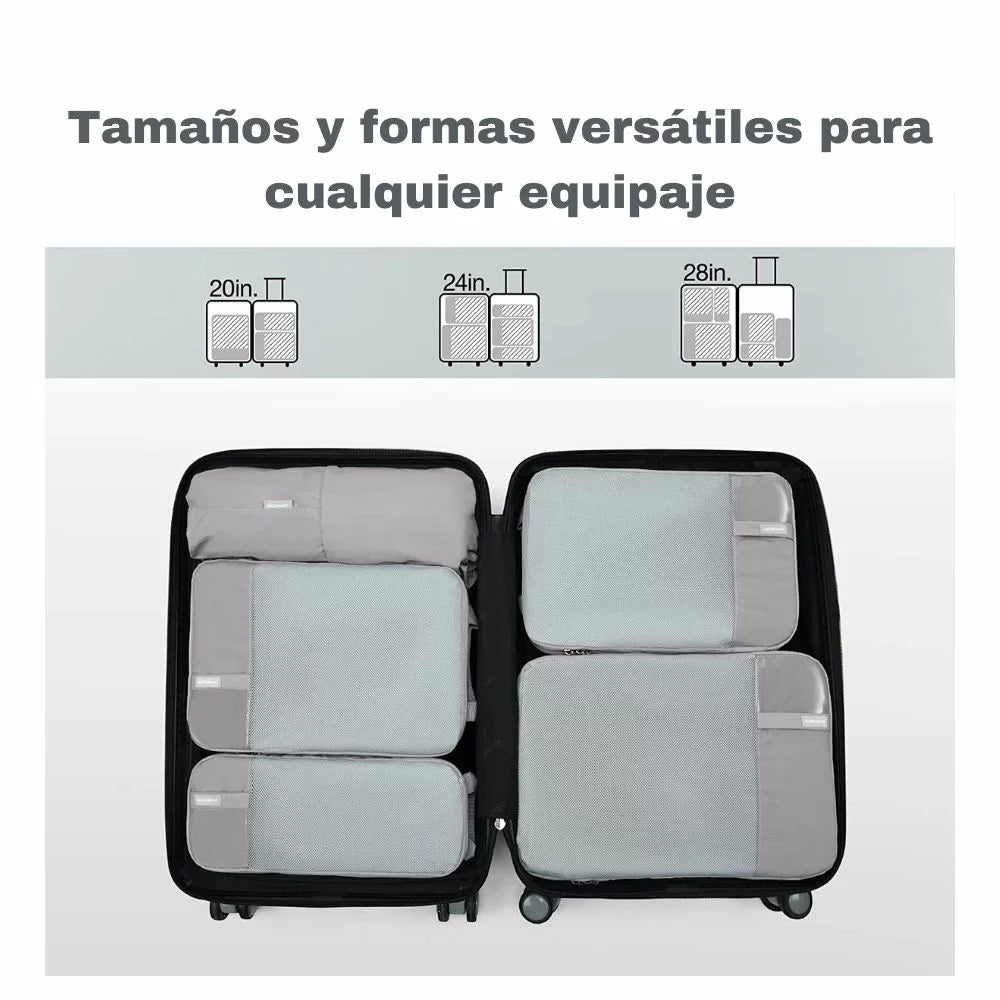 Bagsmart Organizadores de Equipaje con Compresión 6 pzs color gris