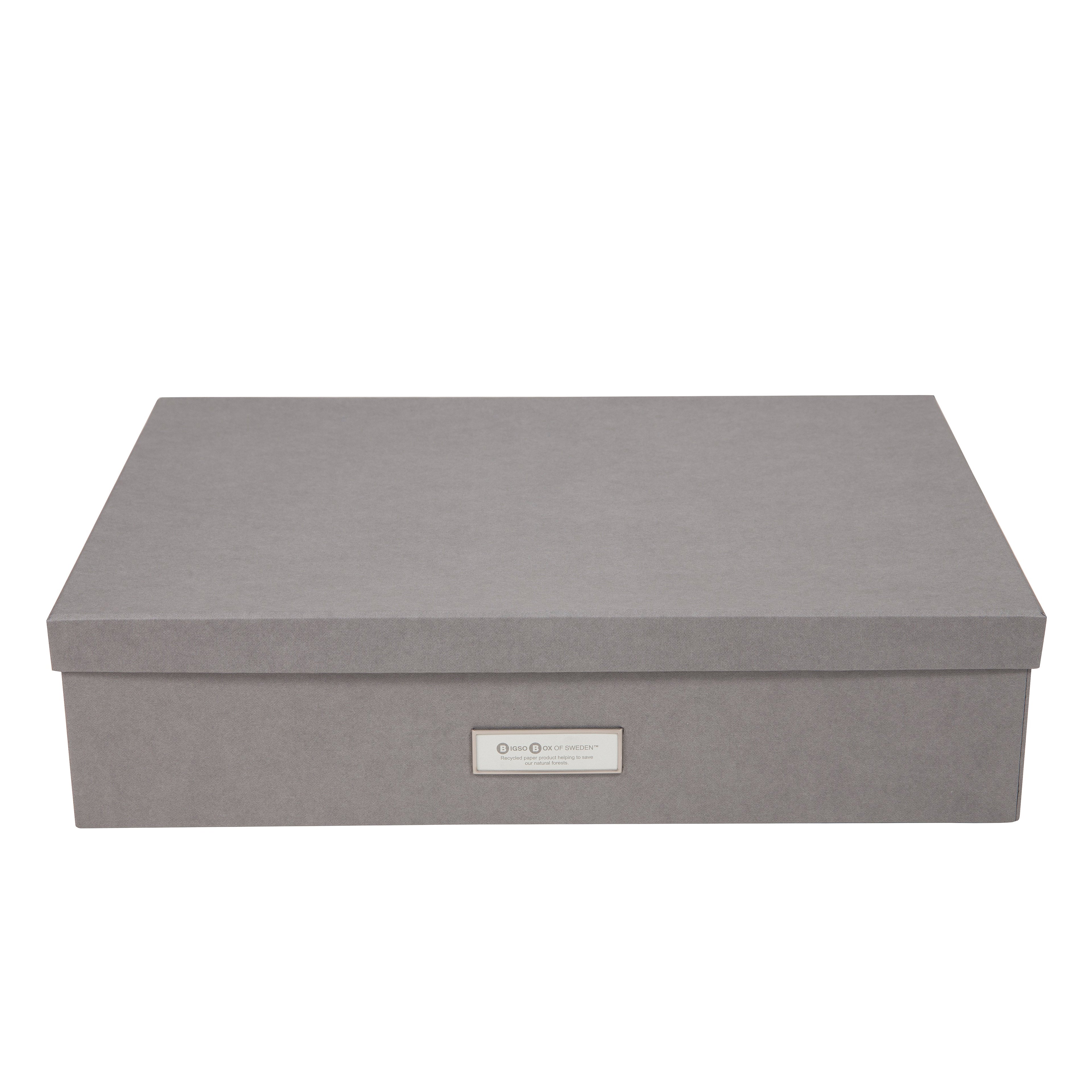 Caja Organizadora Bigso Box 12 Divisiones de Papel Laminado Gris