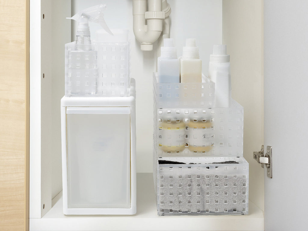 Canasto Organizador con 1 Division. 21 x 14 cm. Transparente