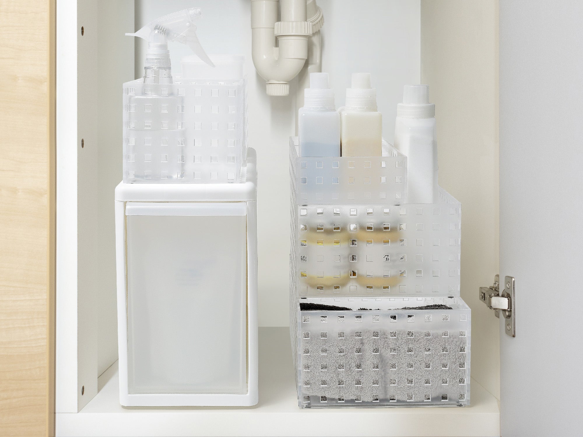 Canasto Organizador con 1 Division. 21 x 14 cm. Transparente